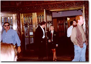 Alan Kalter, Eddie Brill, Attractive page and Bill the Guard Outside the Ed Sullivan Theater