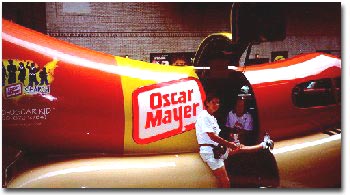 The Weinermobile outside the Ed Sullivan theater